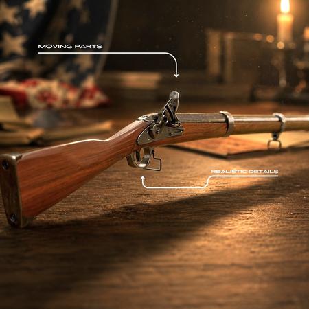 Revolutionary War Era Musket 1:4 Scale Model