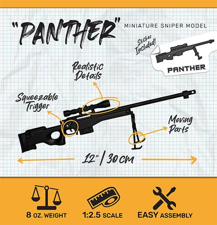 Sniper Rifle 1:4 Scale Model - Black